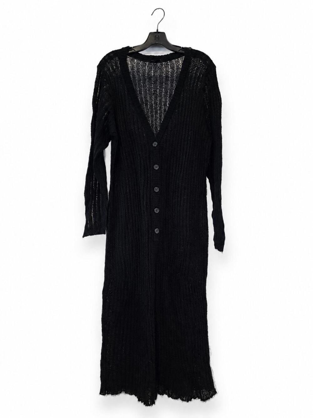 Torrid Sweater Womens 2 Black Loose Knit Duster Length Cardigan